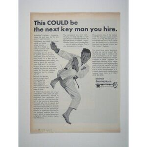 Einsteins Associates Consultants Hiring Man Karate ADVERT 1960s Print Ad